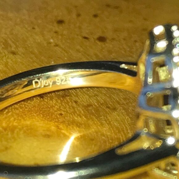 Natural Orange Garnet Sterling Silver 18k Yellow Gold Vermeil Ring Size 5.25 - Picture 6 of 9